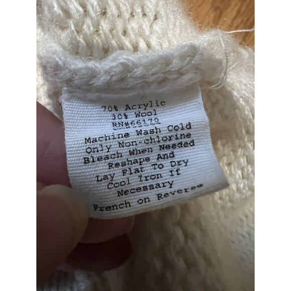 Sleeveless Sweater Dress Size Medium Knit Tunic Wool Blend White And Blue Stripe - Picture 5 of 14